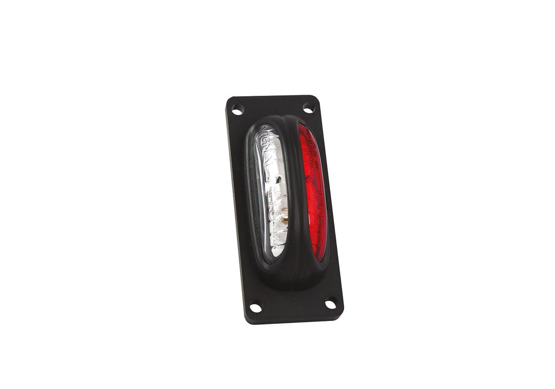 End outline marker lamp LED 12/24V cristal + red 